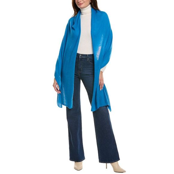 La Fiorentina Wool & Cashmere-Blend Travel Wrap Blue